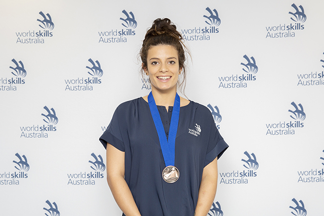 Gabelich wearing the medal