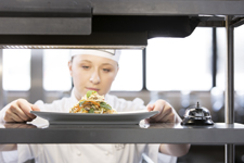 girl holding the plate