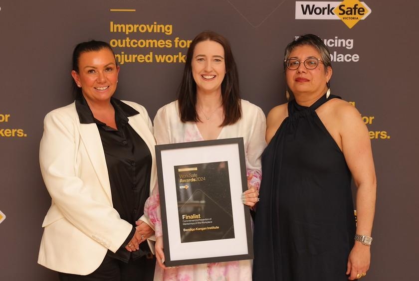 Bendigo TAFE representatives at the 2024 Worksafe Victoria Awards Ceremony held on 27 February 2025.