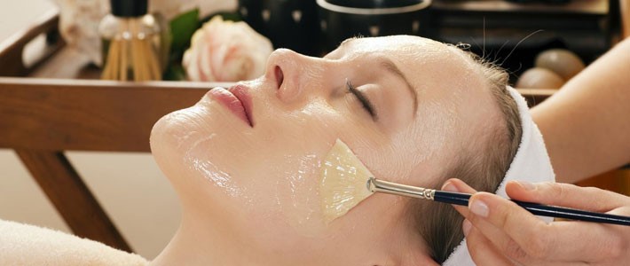 Close up of a person getting a facial treatment