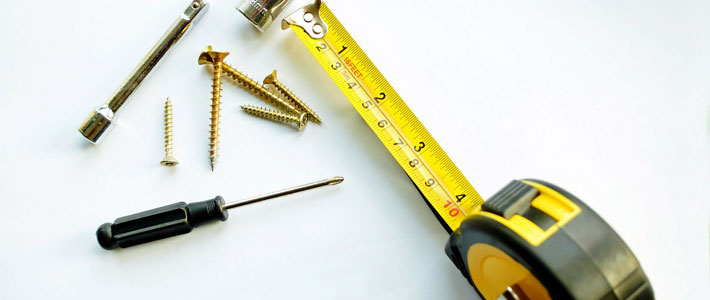 Measuring tape and few screws 