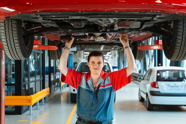 Female motor mechanic