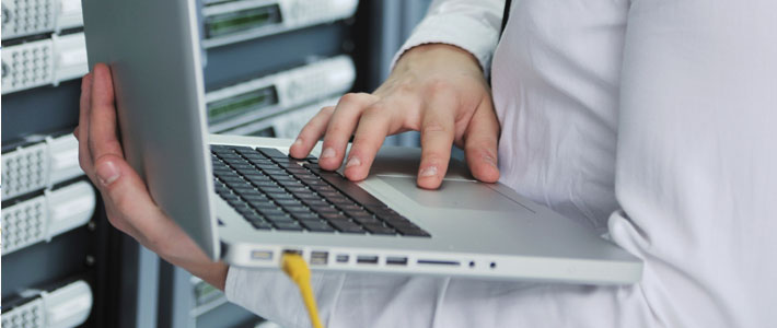 man working on laptop