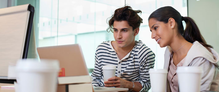 two students while studying