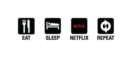 eat sleep netflix repeat infographics