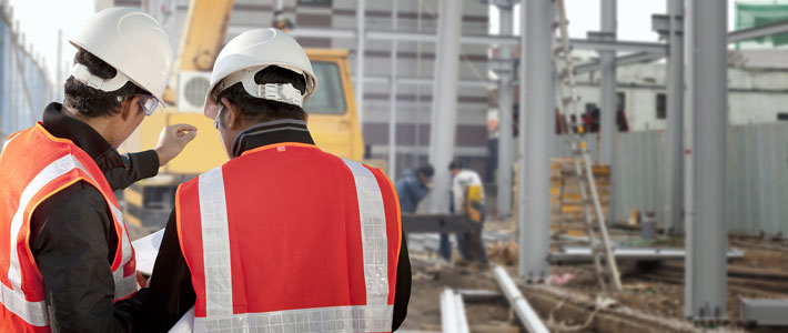 Construction workers on job site